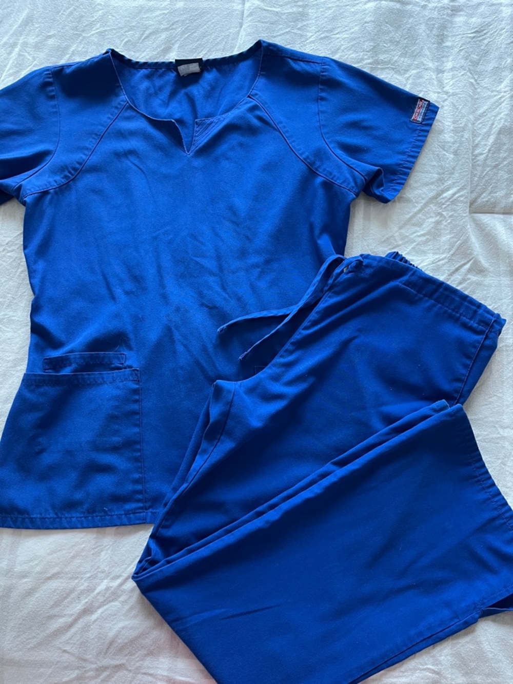 Royal Blue Short-Sleeve Medical Scrub Top and pants set
